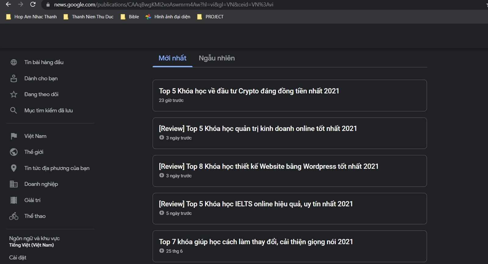 Một app trên google tin tức đã được duyệt xong