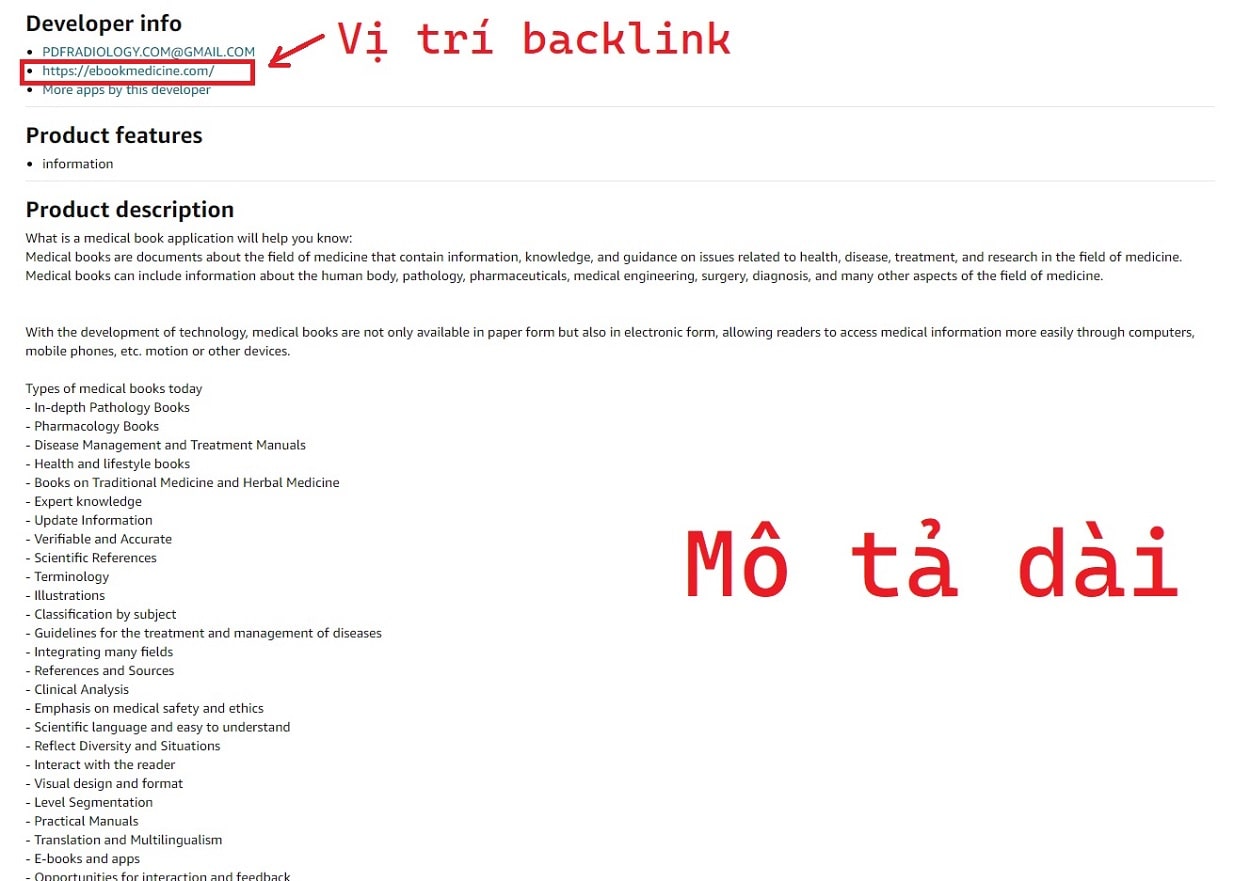 Demo backlink trên website amazon